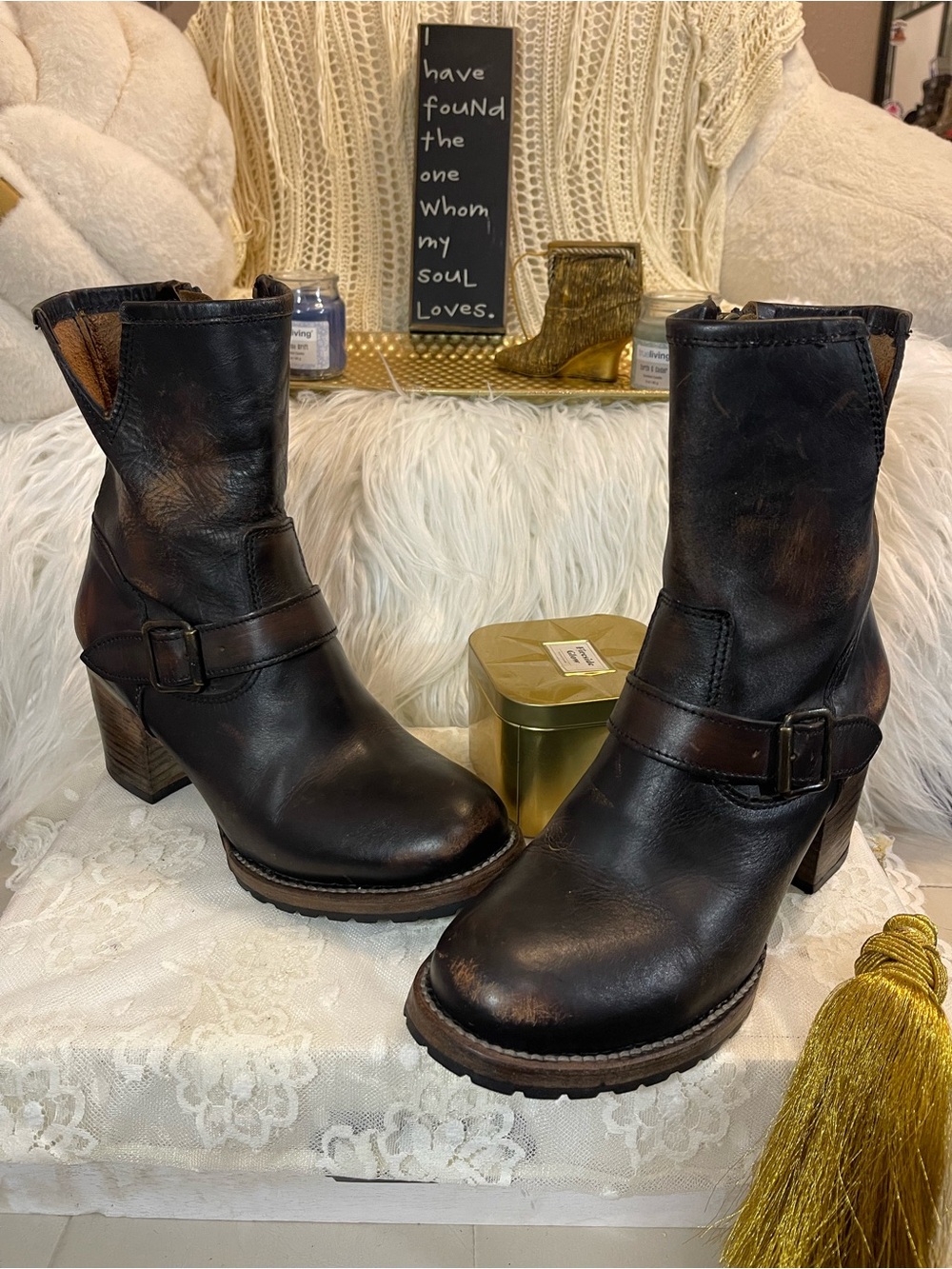 Freebird EUC Carlito in Black Distressed Leather Moto Boots MSRP$295 - Picture 10 of 10